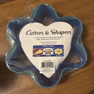 Cake Dough Cutters & Shapers Plastic Heart Star Flower 8" & 10" Progressive Int